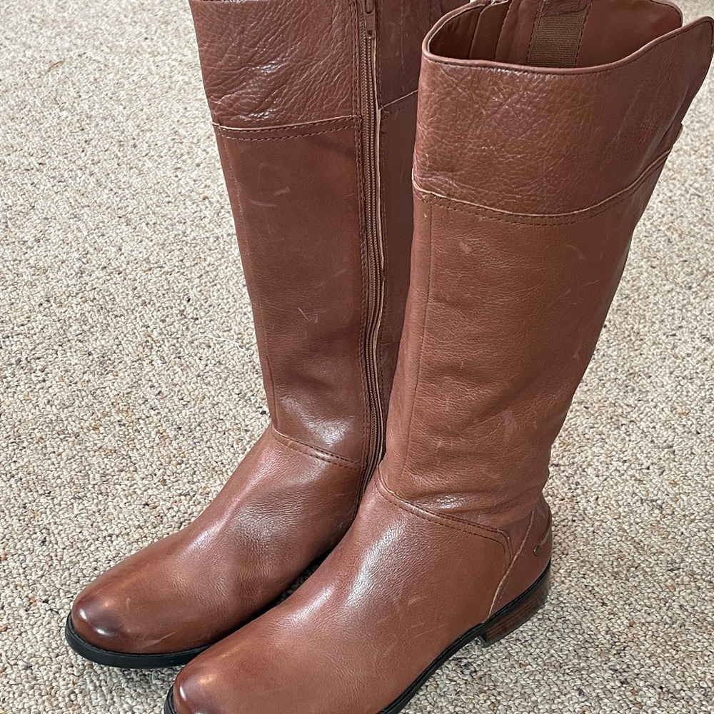 Nine West Camel Leather Tall Boots